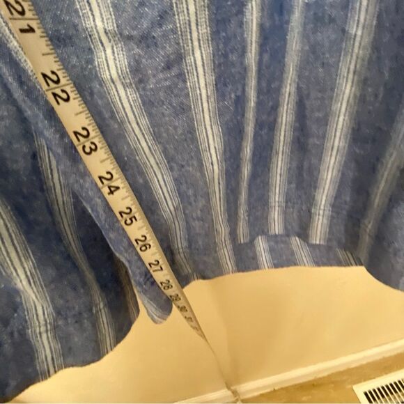 OLD NAVY high waist Linen coastal blue Stripe Wide Leg pull on plus pants XXL - Picture 5 of 11